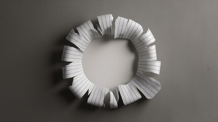 Obraz premium Torn hole and ripped of paper with gray background