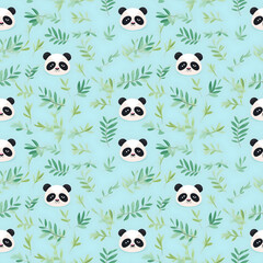 seamless pattern panda background 