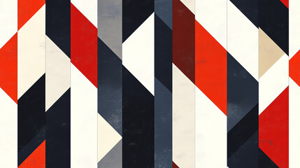 Fototapeta premium Constructivist Seamless Pattern in Red and Black