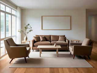 Frames mockup. Interior mockup with house background. Modern interior design. Best room decorating ideas	