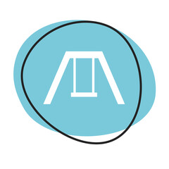 Schaukel Button - Icon in blau und weiß