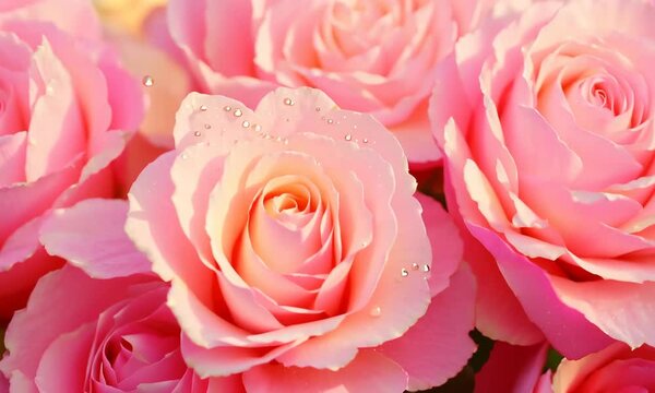 the sweet pink rose flowers for love romance background