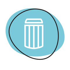 Mülleimer Button - Icon in blau und weiß