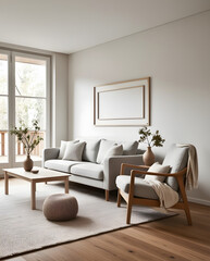 Frames mockup. Interior mockup with house background. Modern interior design. Best room decorating ideas	