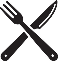 Fork and Knife Icon Vector Silhouette, Fork and Knife Vector, Fork and Knife Line Art Illustration Drawing, Knife and Fork