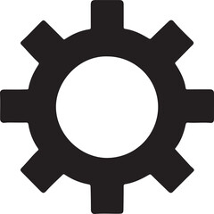 Gear Line Art Illustration Drawing, Gear Wheel Vector, Gear Icon Vector Silhouette