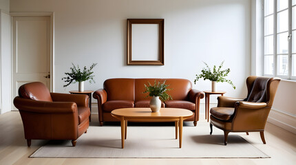 Frames mockup. Interior mockup with house background. Modern interior design. Best room decorating ideas	