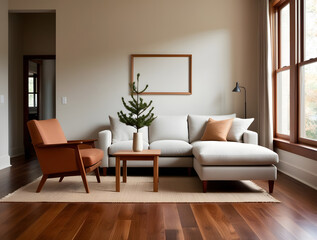 Frames mockup. Interior mockup with house background. Modern interior design. Best room decorating ideas	