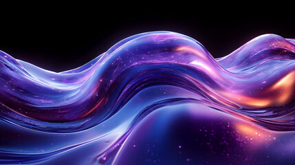 Fluid Neon Waves: Abstract Purple & Blue Swirl