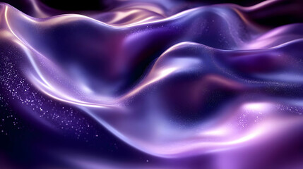 Obraz premium Purple Abstract Waves: Shimmering 3D Motion Graphics Design