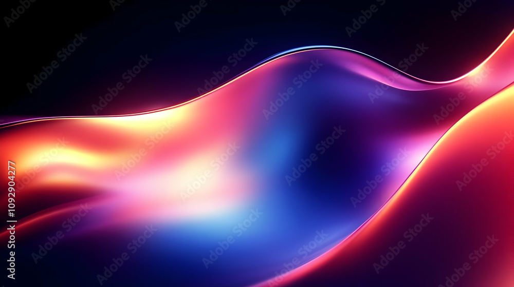 Poster vibrant hues: abstract wave flows dynamically