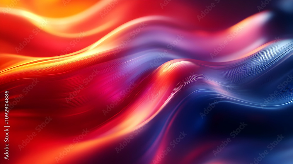 Aufkleber abstract waves: vibrant colors flow dynamically