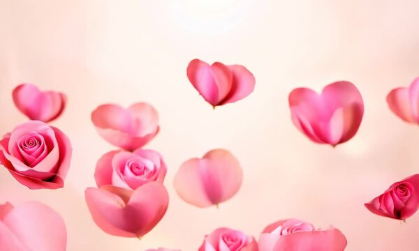 the sweet pink rose flowers for love romance background