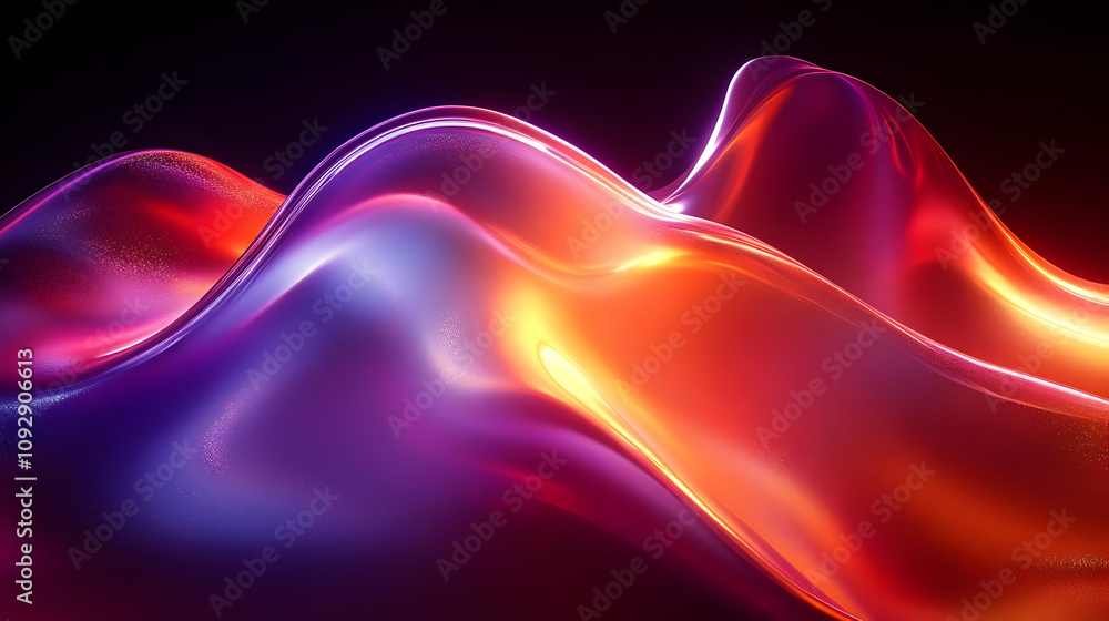 Poster abstract waves: vivid hues flow dynamically across screen