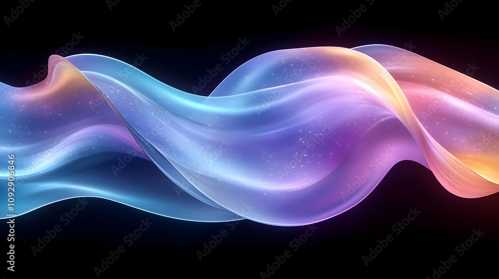 Aufkleber glowing abstract waves flowing dynamically in space
