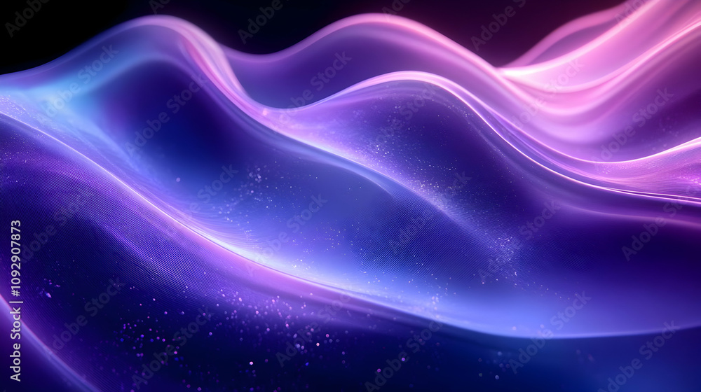 Poster abstract purple waves flowing dynamically in 3d