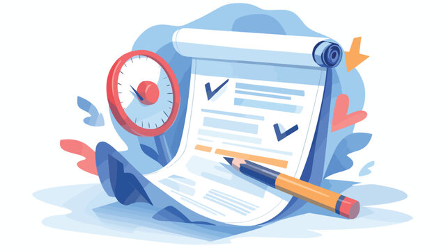 Professional Exam Test Check List Form and Calendar Date