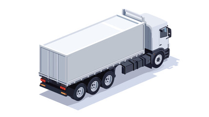 Isometric Truck Icon: Rear View of Freight Truck for Transportation and Logistics Concepts