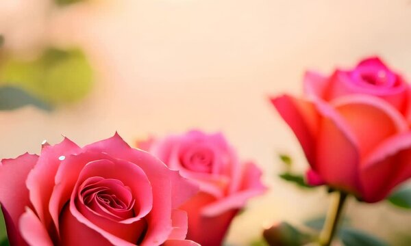 the sweet pink rose flowers for love romance background