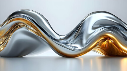 Liquid Metal: Abstract Gold & Silver Waves Flowing Seamlessly