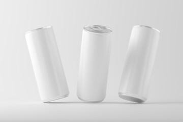 250 ml or 8.4 oz  Soda Can, Beer Can, Energy Drink Can White Blank 3D Rendering Mockup