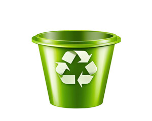 green recycling bin with recycle symbol, promoting eco friendly practices and sustainability