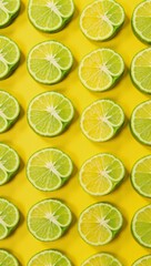 Fototapeta premium Lime-patterned seamless design on a vibrant background