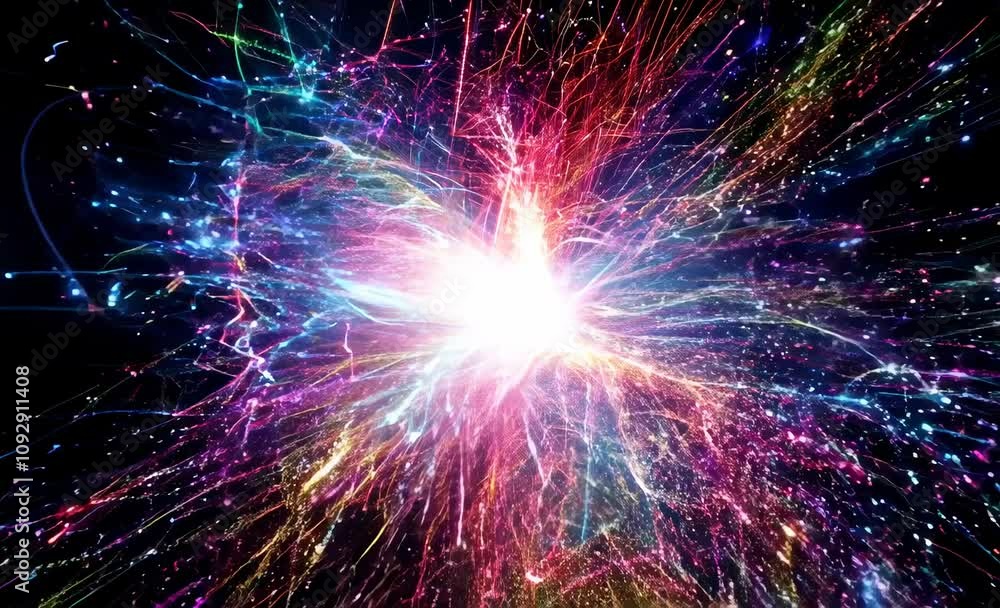 Aufkleber colorful and vibrant explosion of light and energy creates dynamic visual effect, showcasing abstrac