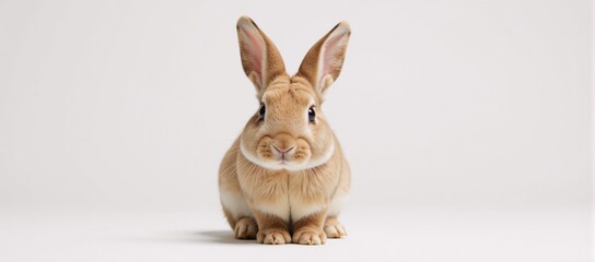 Obraz premium Adorable detailed rabbit stands alone against a pristine white background