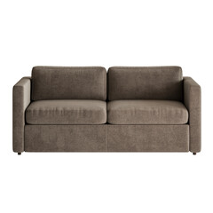 A brown couch with two pillows on it