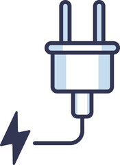 Illustration of a power plug and lightning bolt symbolizing energy and charging.
