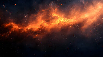Cosmic Fire: Nebula's Fiery Dance Across Space
