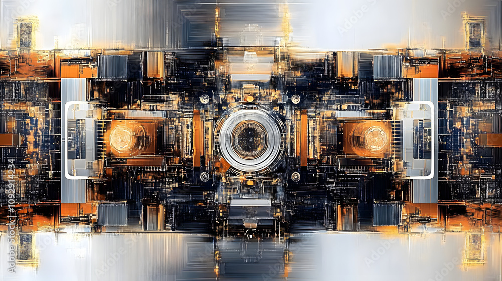 Poster elegant technology pattern art showcasing intricate graphics and modern design elements. a refined a