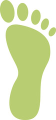 Green footprint symbolizing eco-friendly steps and sustainability.