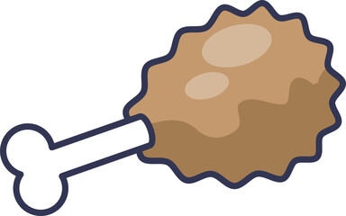 Illustration of a fried chicken drumstick, symbolizing fast food and comfort eating.
