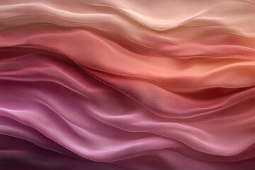Fototapeta premium Colorful flowing waves of fabric create a soft and tranquil visual texture in warm tones