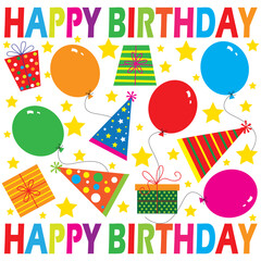 Happy birthday pattern design for birthday card