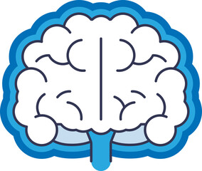 Illustration of a brain with a glowing outline, symbolizing intelligence and creativity.