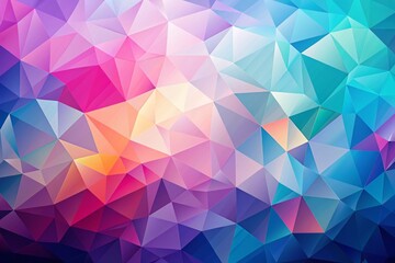 Obraz premium Modern Low Poly Abstract Background with Delicate Colors and Chaotic Triangles for Business Card, Landing Page, Wallpaper, Website, and Brochure Design in Trendy Minimalist Style