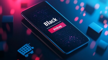 Black Friday abstract background with glowing lights