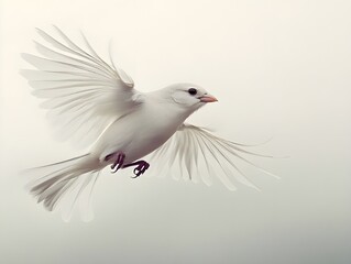 Fototapeta premium art image of a white bird gracefully flying with outstretched wings