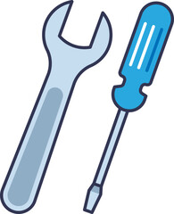 Illustration of a wrench and screwdriver symbolizing repair and maintenance.
