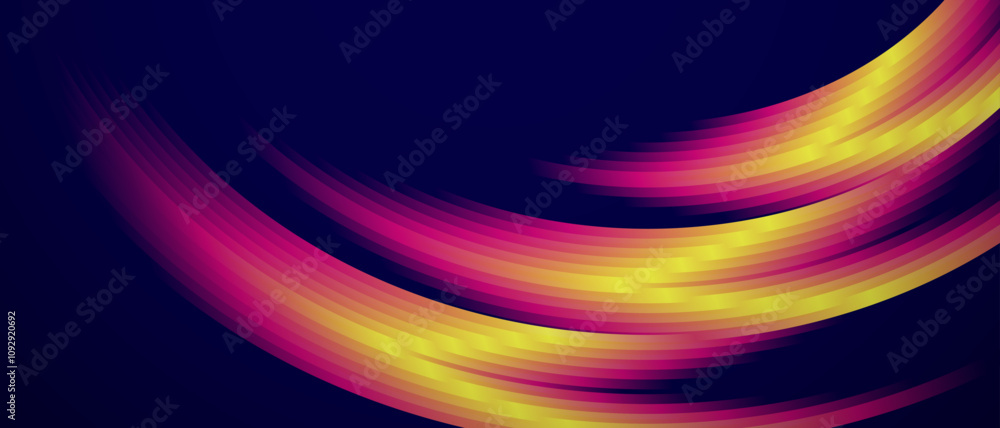 Poster vector geometric wave abstract background in gradient colors