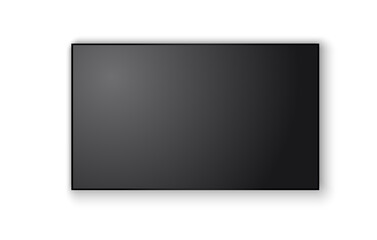 TV screen PNG. Modern stylish LED LCD panel. Large computer monitor display mockup.TV template. Vector illustration of a plasma TV monitor on a transparent background. 