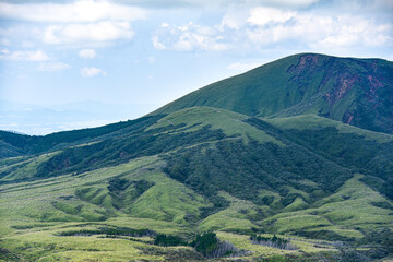 Obraz premium Mount Aso, an active volcano in Kyushu Japan