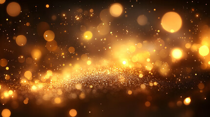Fototapeta premium Golden Glitter: Sparkling Lights Shimmer Beautifully
