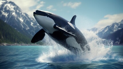 Fototapeta premium A photo of a powerful orca