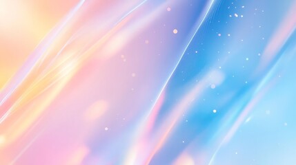 Abstract diagonal streaks of blue and pink light with sparkling stars background