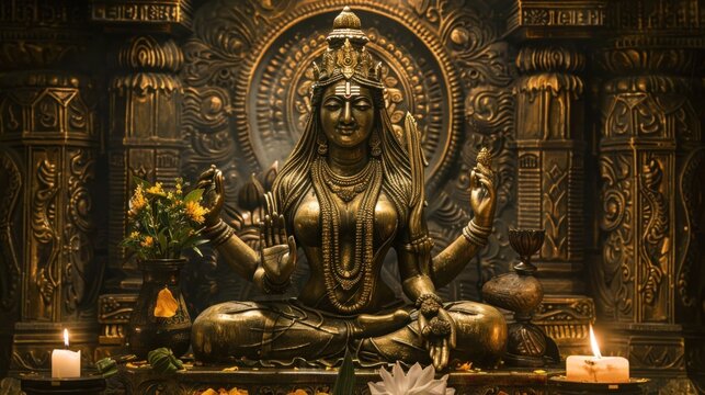 Shakti in Tantric Shaivism and Shaktism. celebration of the festival Navaratri, nine nights, Diwali