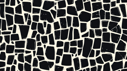 Black and white mosaic seamless pattern